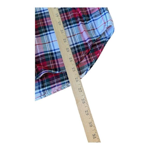 Tommy Hilfiger Shirt Womens L (10) Red White Blue Plaid Cotton Button Up Classic - Picture 9 of 9